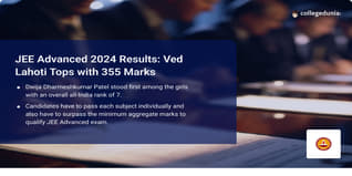 JEE Advanced 2024 Topper's List Out; Ved Lahoti & Dwija Patel Becomes All India Male and Female Toppers, Over 48k Students Qualify